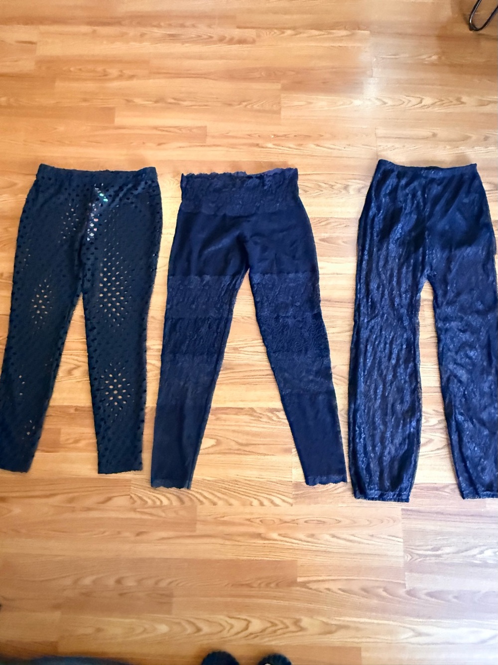 Three Black Lace & Patterned Leggings Bundle